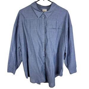Andrea Jovine AJ 100% Cotton Lightweight Roll Tab Sleeve Button Up Shirt Size L